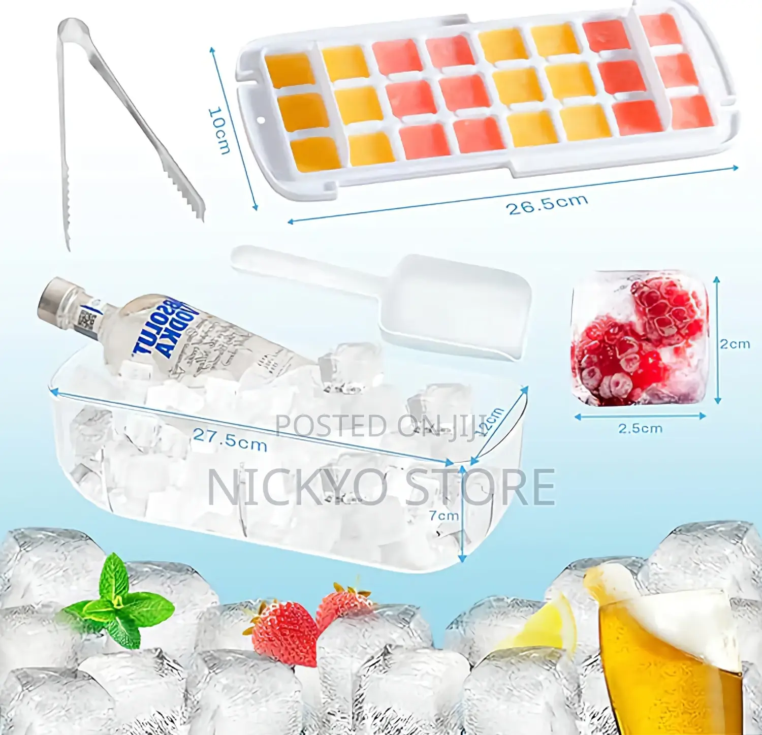 2packs of Ice Cube Trays Silicone With 48 Compartments