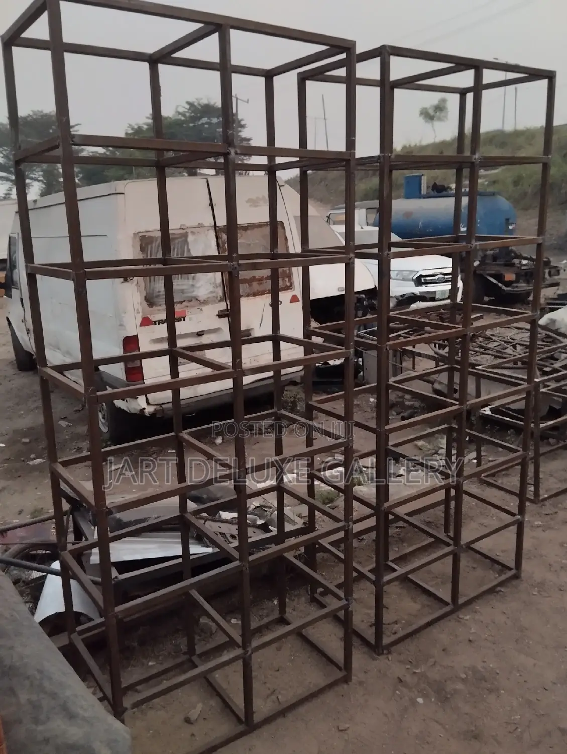 Screen Metal Framed Wooden Shelf/Partition