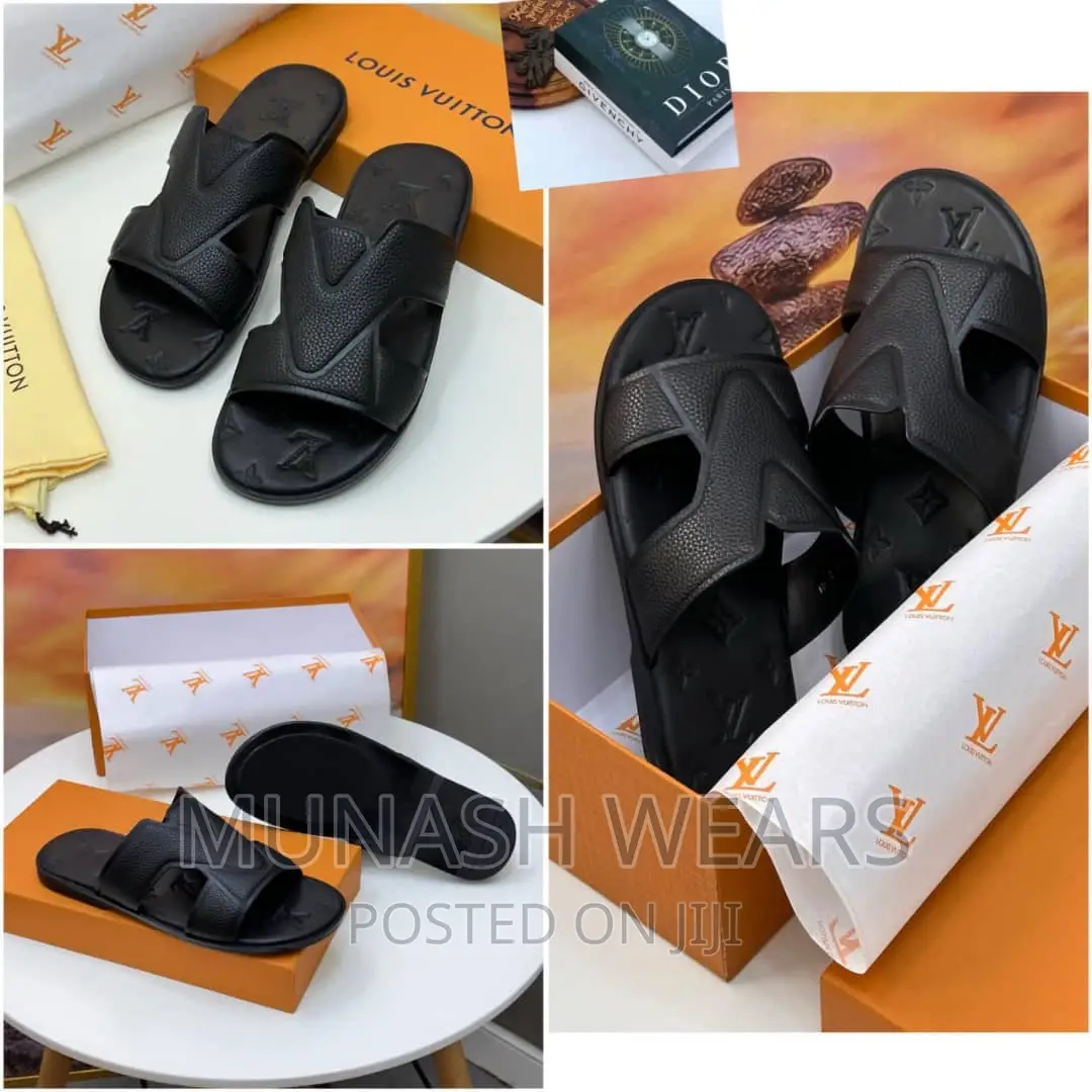 Luxury Louis Vuitton Leather Slipers