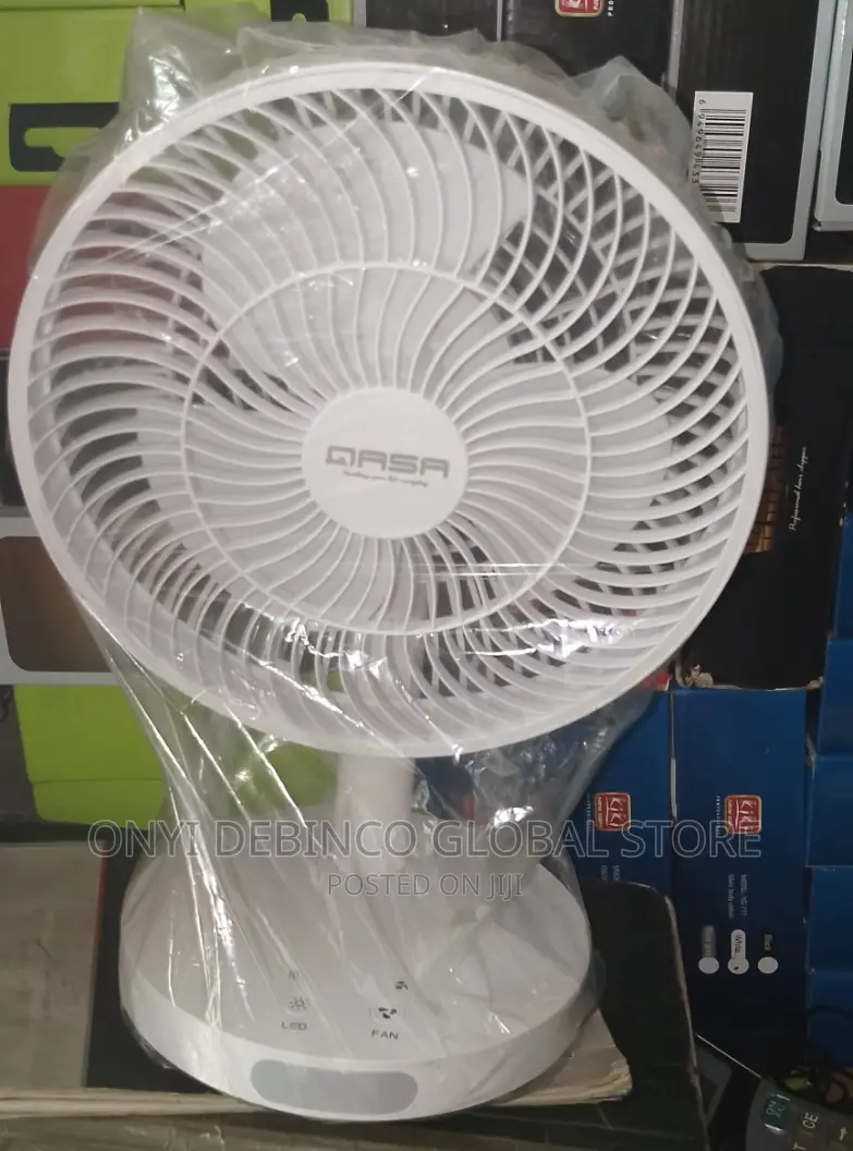 Qasa 7 Inches Rechargeable Table Fan With Led Light
