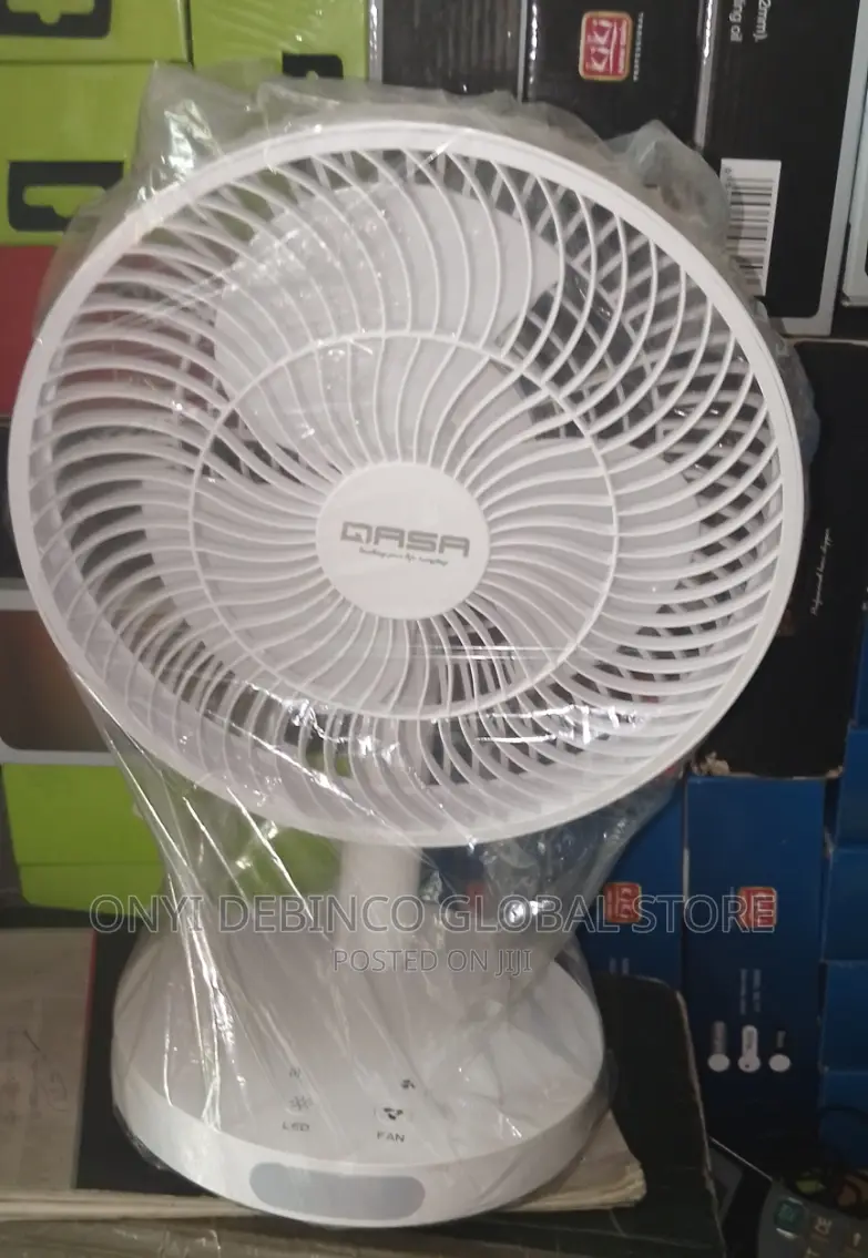 Qasa 7 Inches Rechargeable Table Fan With Led Light