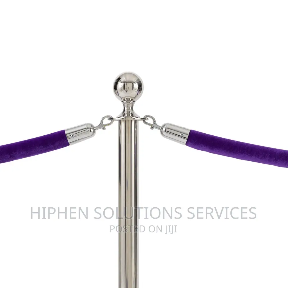 Feet Purple Velvet Stanchion Rope, 2 Pack Crowd Control