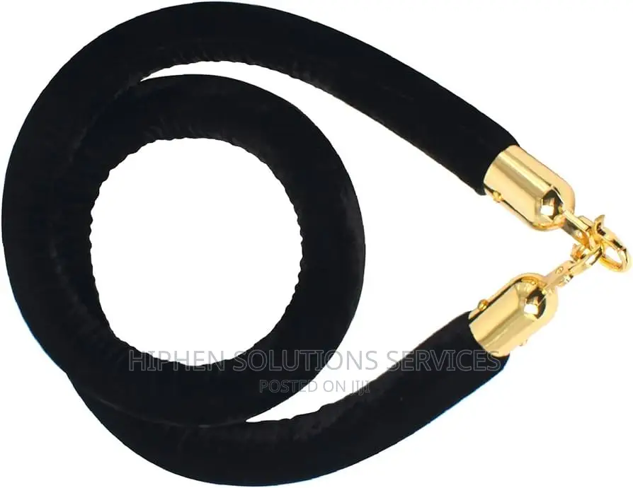 Black Rope Safety Barrier For Movie Theaters, Hotels