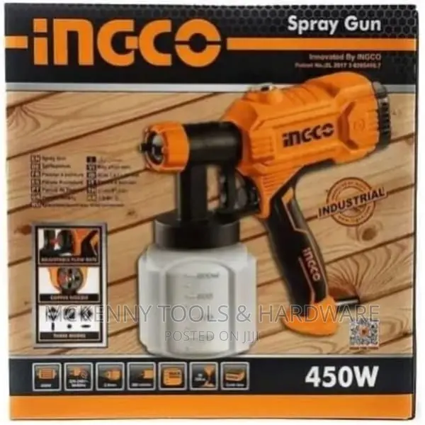 Ingco Electric 450w 800ml Paint Sprayer Spraying Gun