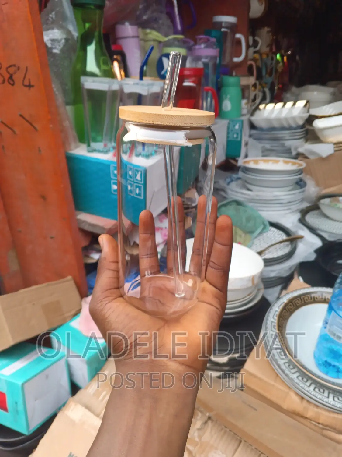 Quality Cup With Straw and a Wooden Cover