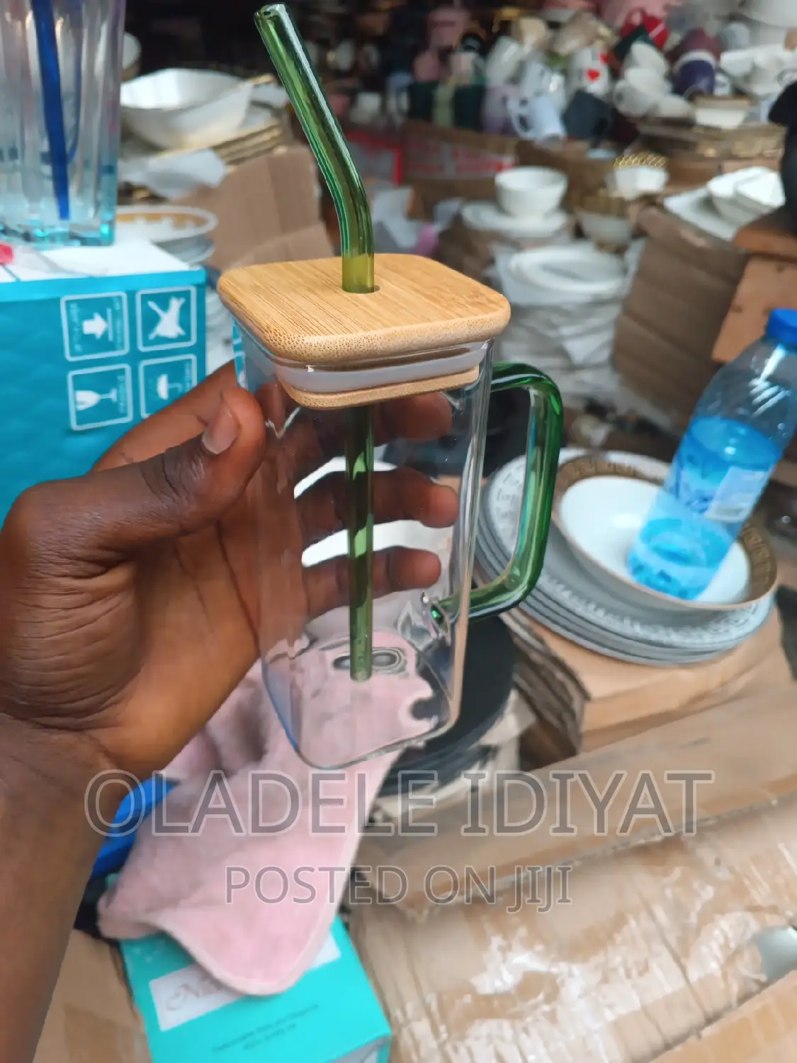 Quality Cup With Straw and a Wooden Cover