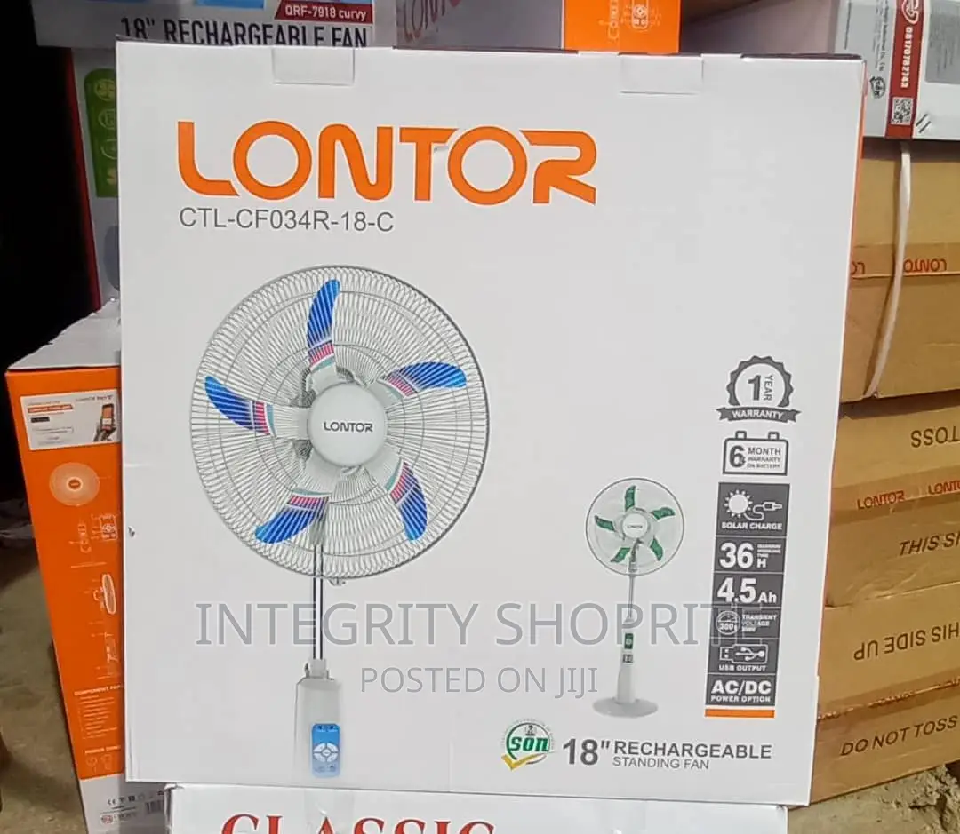 Lontor 18-Inch Rechargeable Standing Fan