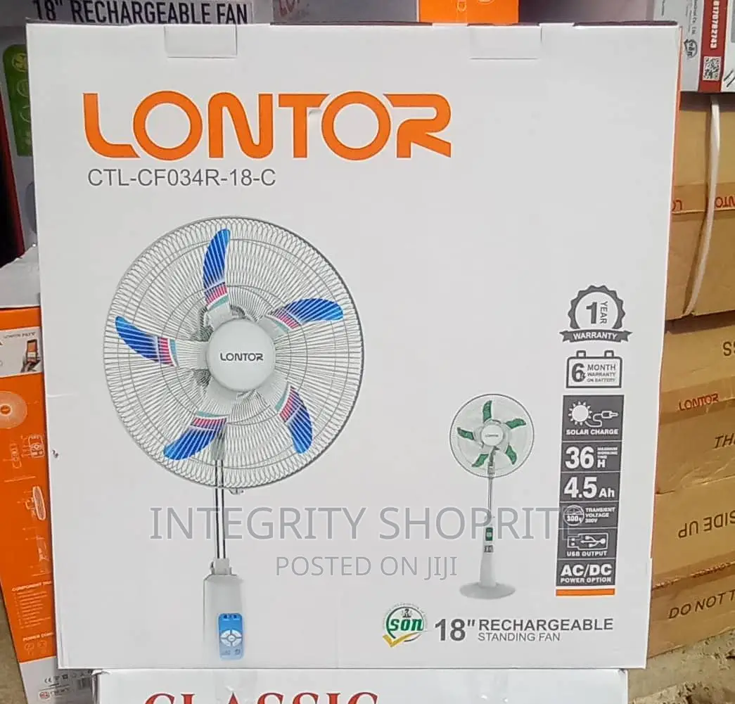 Lontor 18-Inch Rechargeable Standing Fan