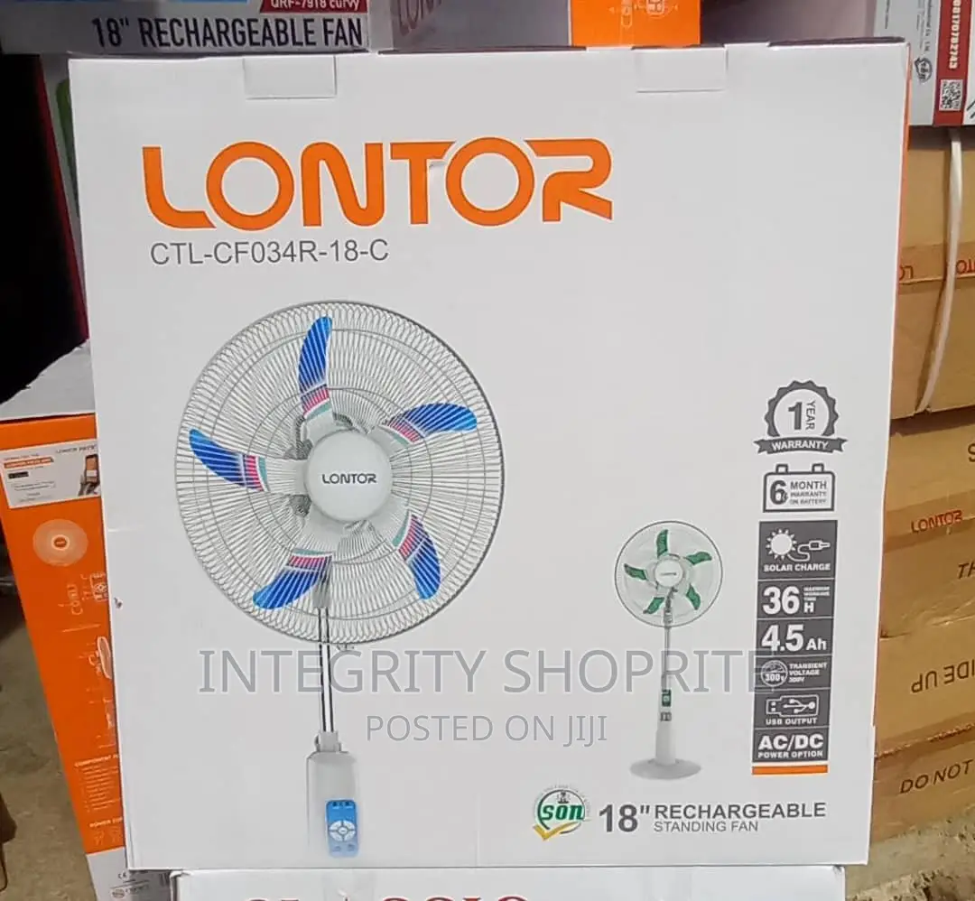 Lontor 18-Inch Rechargeable Standing Fan