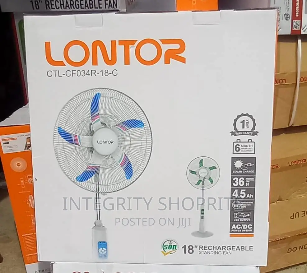 Lontor 18-Inch Rechargeable Standing Fan