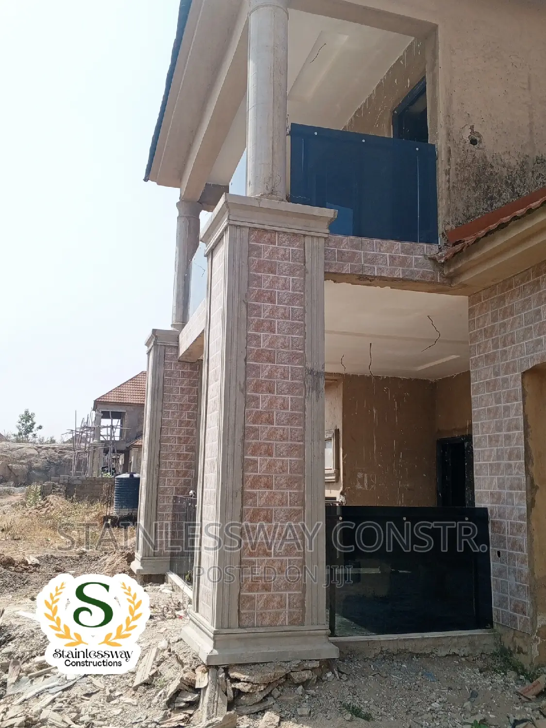 Dark Grey Glass Balcony Rail