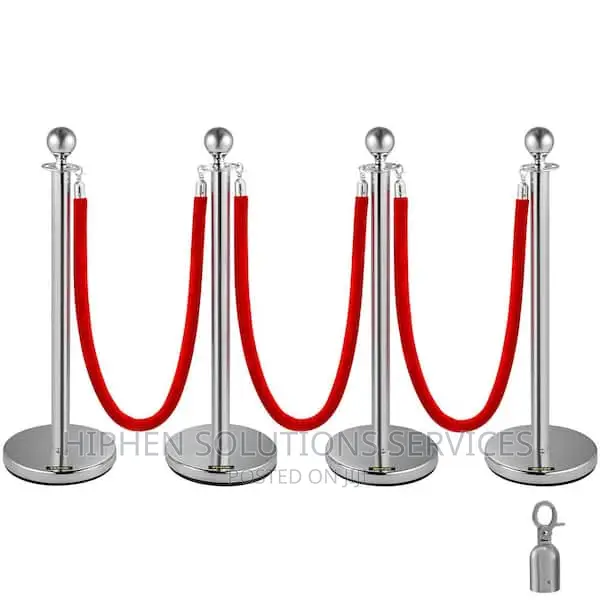 Queue Post Stand Barrier Crowd Control Stanchion Silver