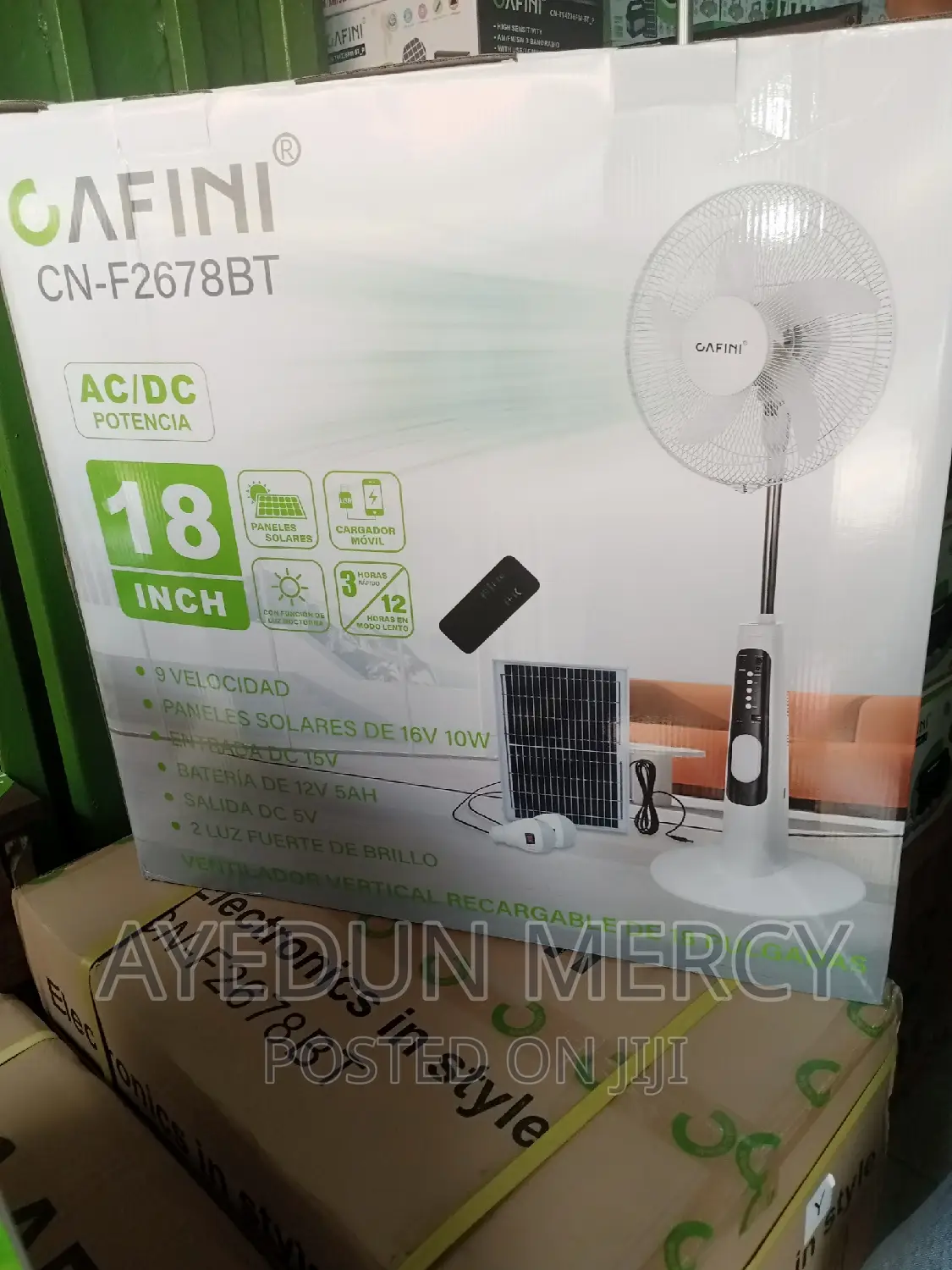 18inch Rechargeable and Solar Standing Fan
