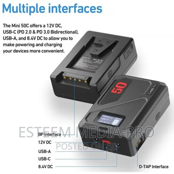 CAME-TV Mini 50C v-Mount Battery