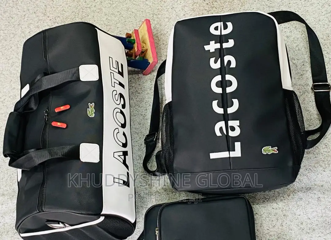 2 Sets Lacoste Original Duffle Bags and Backpacks Unpeeled