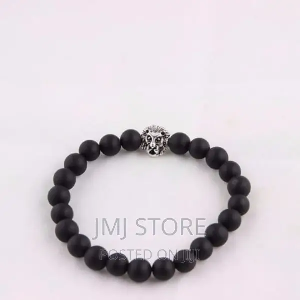 Black Lava Stone Beaded Bracelets for Men and Women