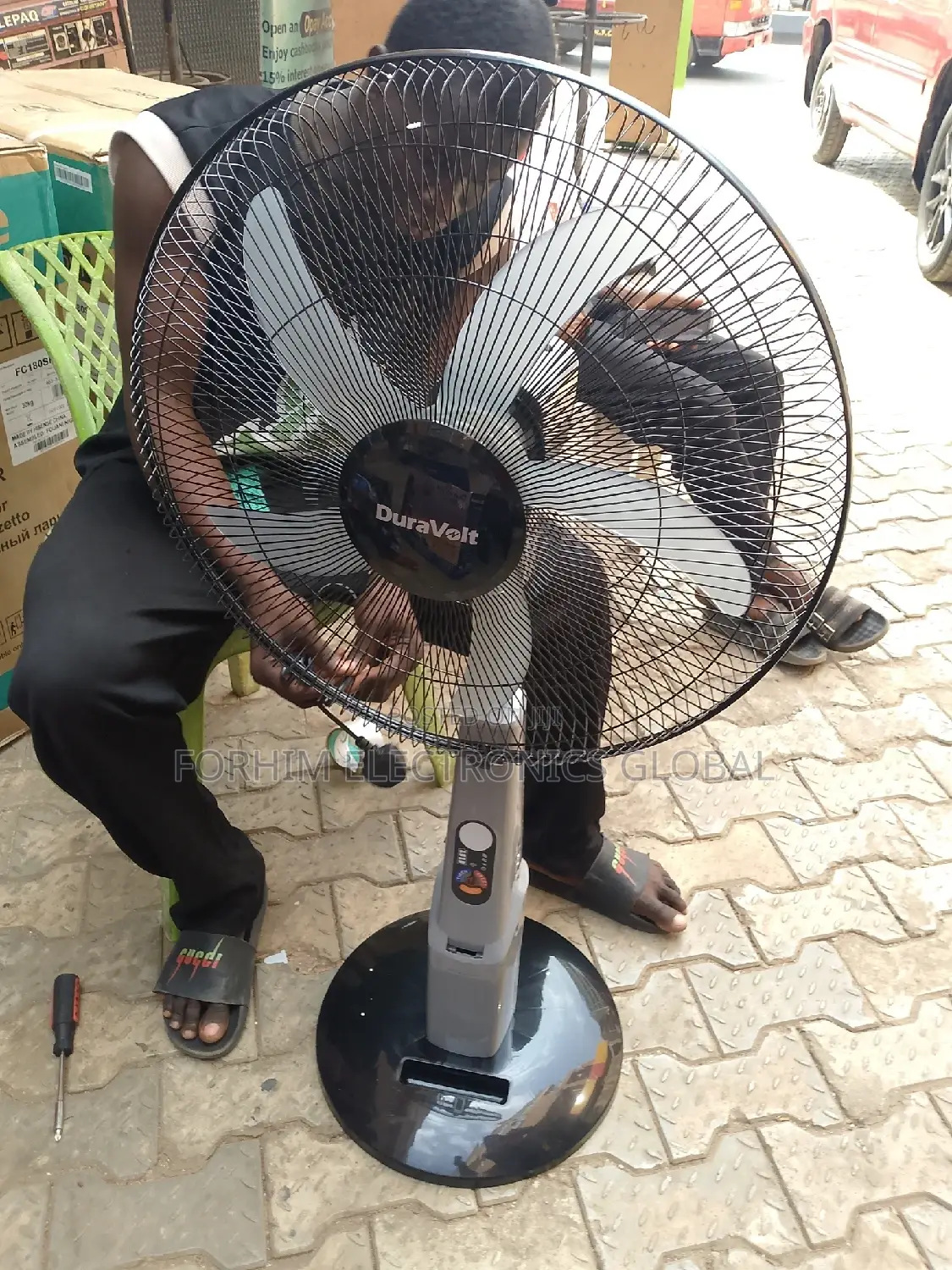 Duravolt Solar Rechargeable Fan.