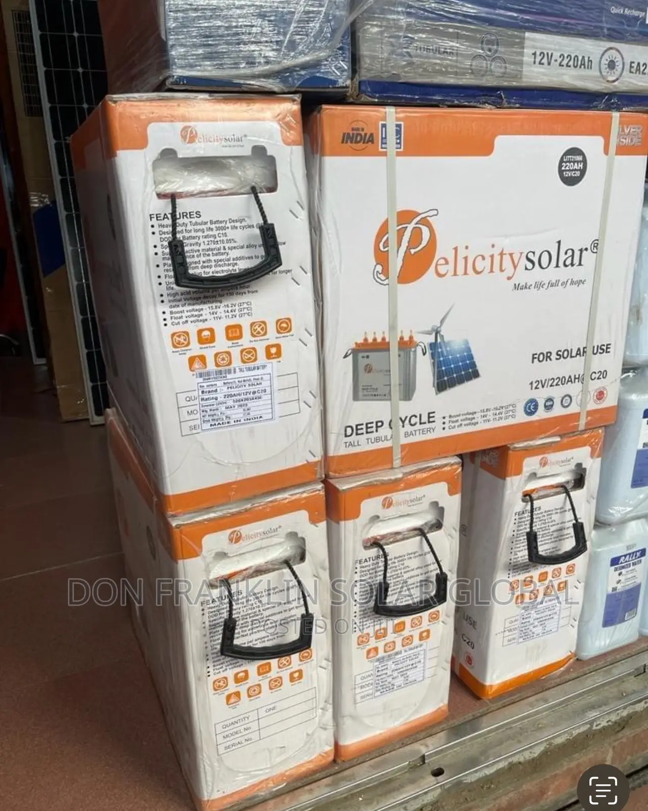 220ah Pelicity Tall Tubular Solar Inverter Battery 