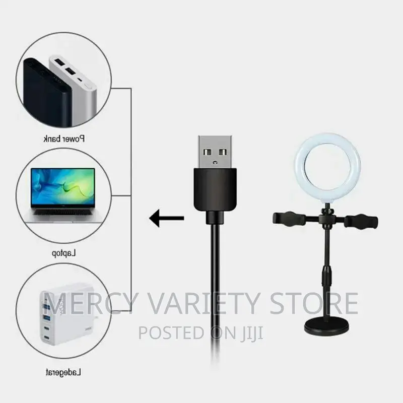 Mobile Phone Holder With Selfie Ring Light