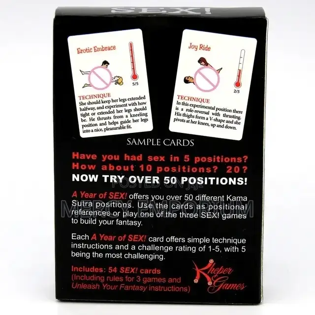 Sexual Position Couple Card Game. A Year of Sexual Position