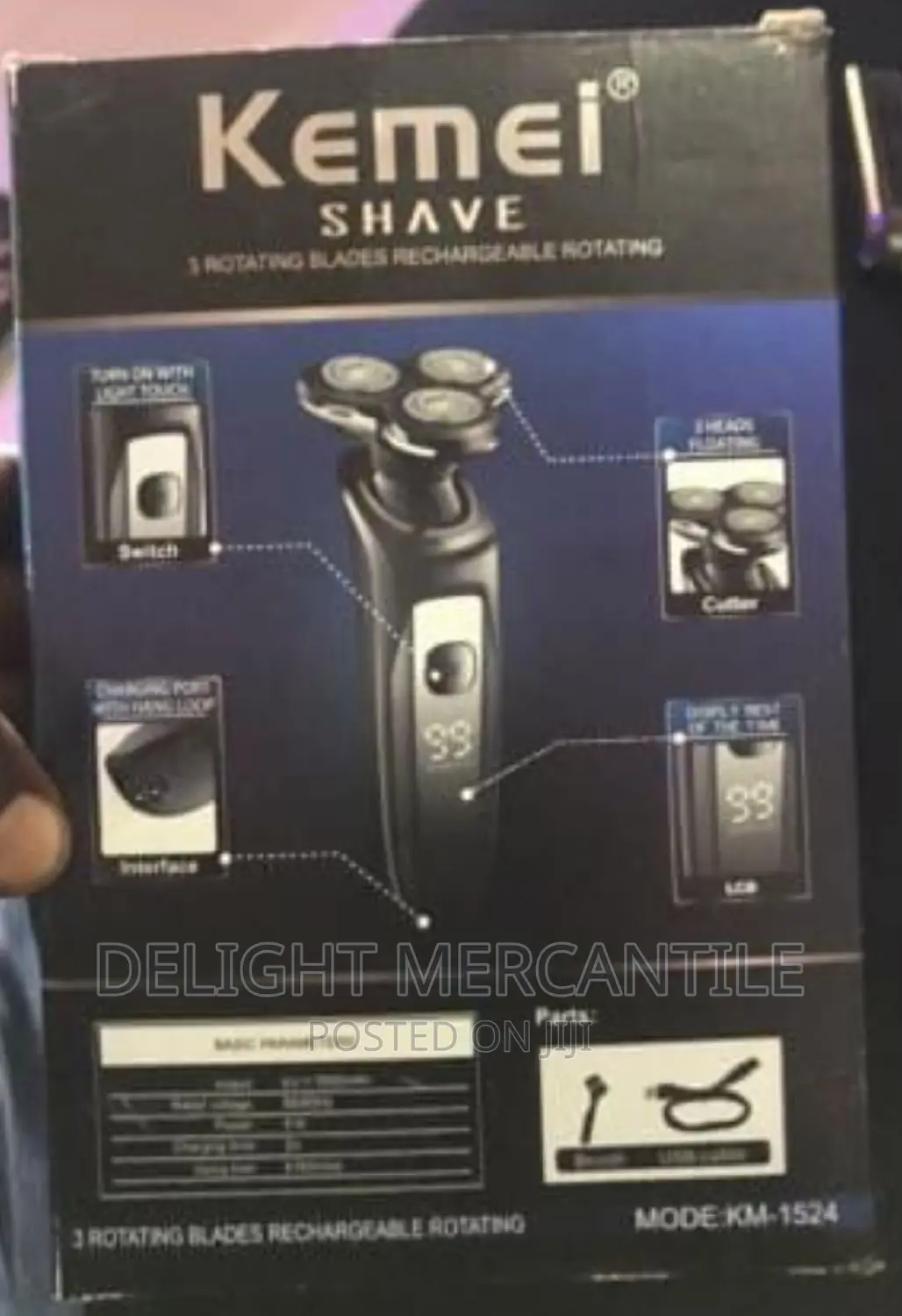 Kemei LCD Display Rechargeable Shaver Shaving Machine
