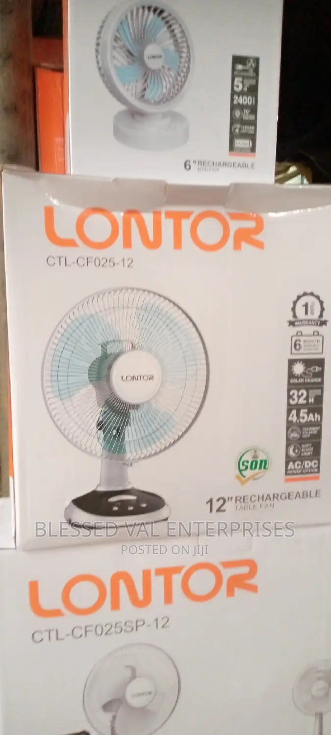 12 Inches Lontor Rechargeable Fan Table