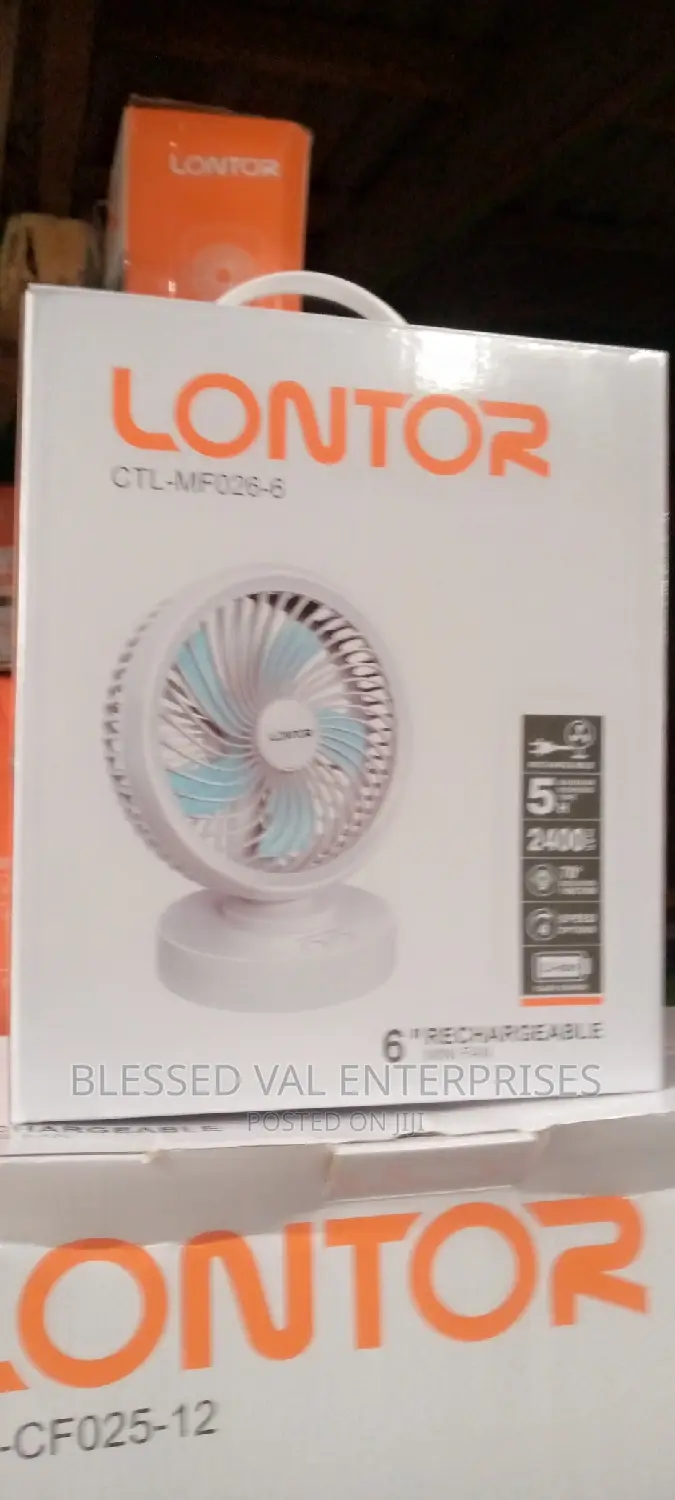6 Inches Lontor Rechargeable Fan Table