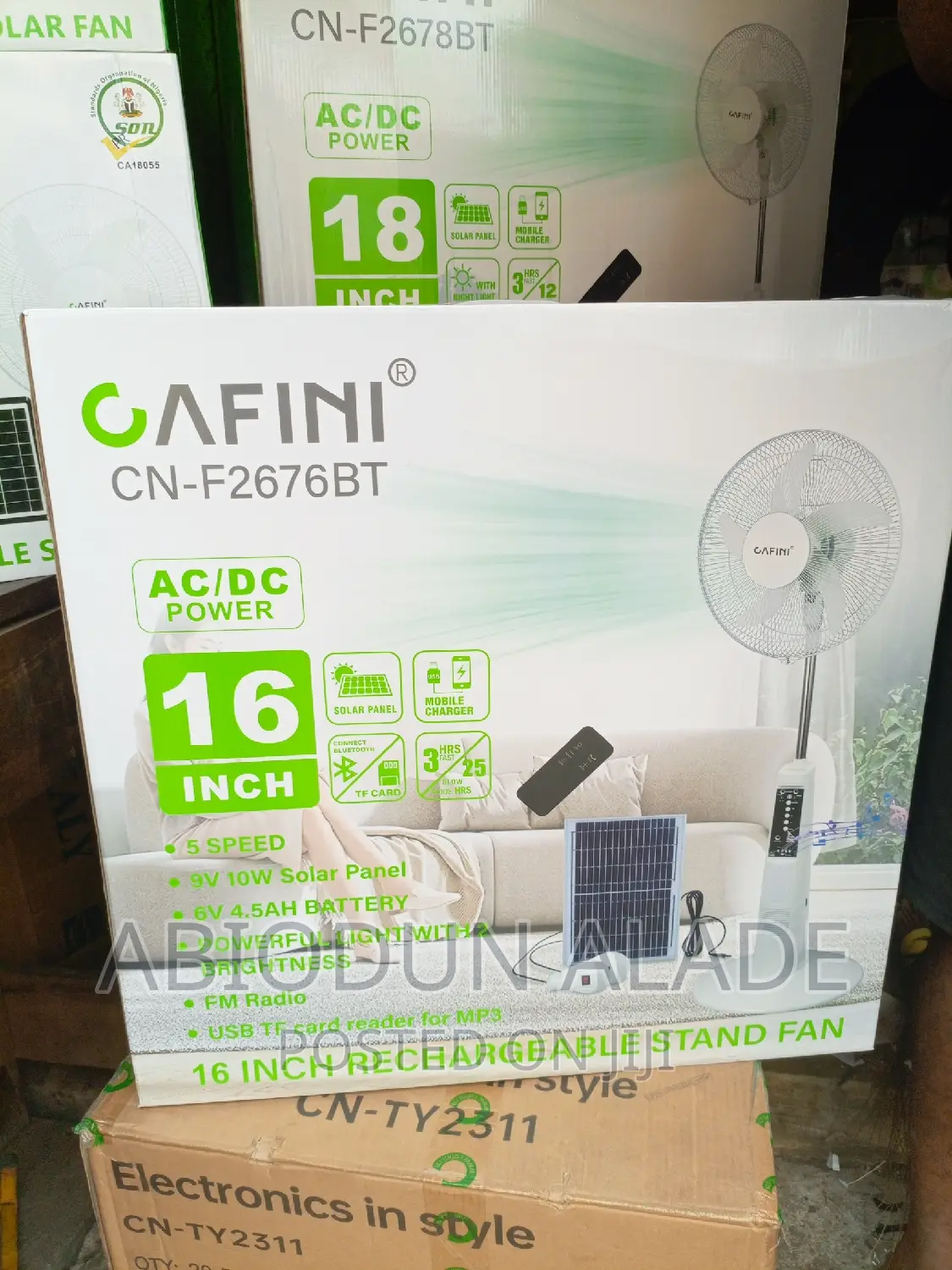 Cafini 16 Inches With Solar Panel and Radio and Charging
