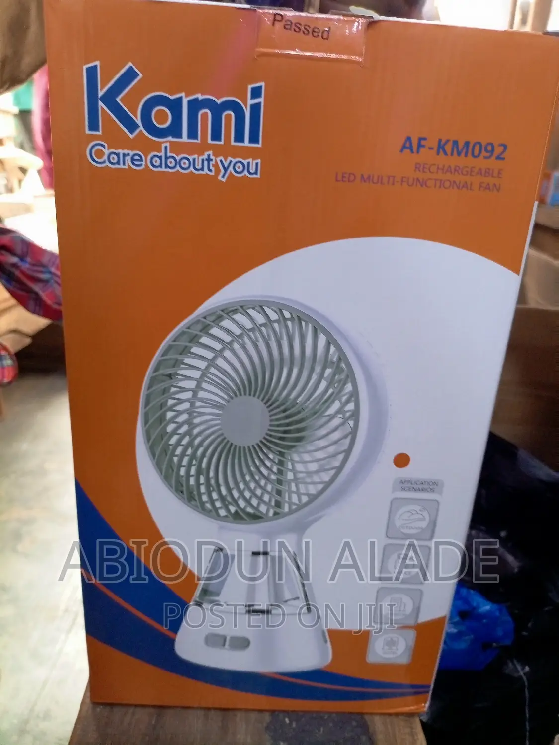 Kami Rechargeable Fan With LED Lamp