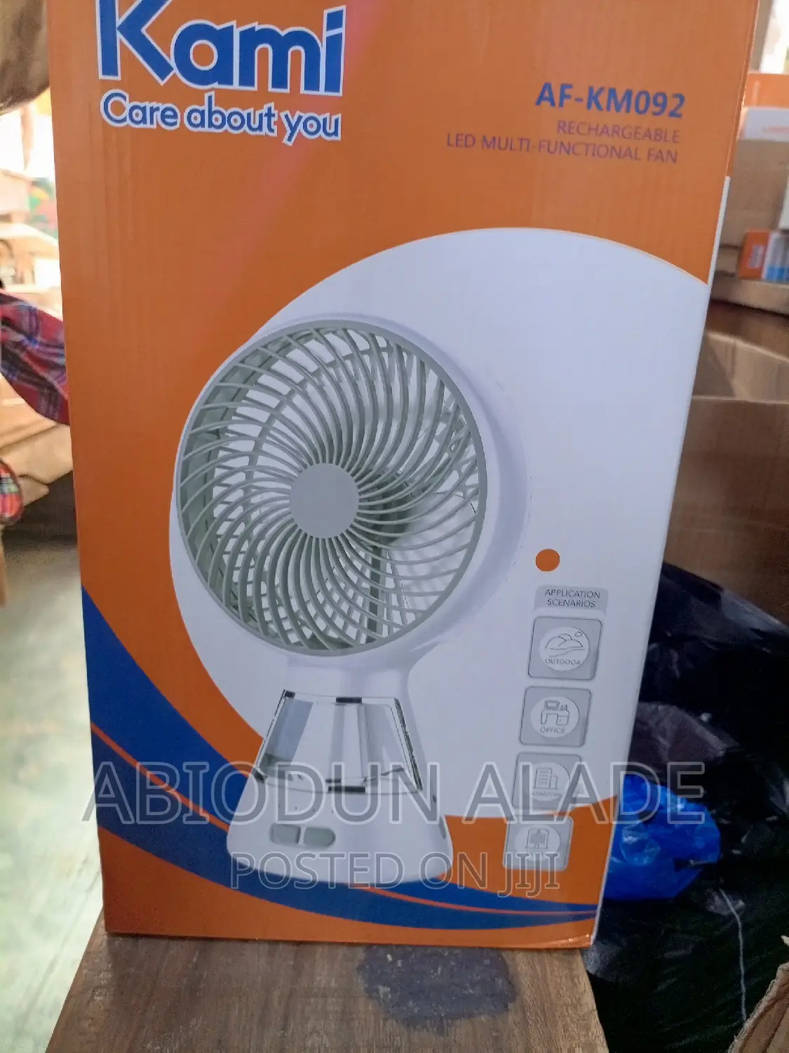Kami Rechargeable Fan With LED Lamp