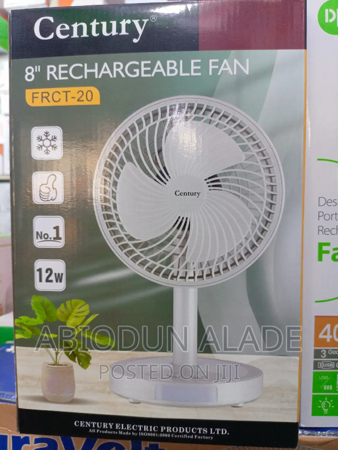8 Inches Century Rechargeable Fan