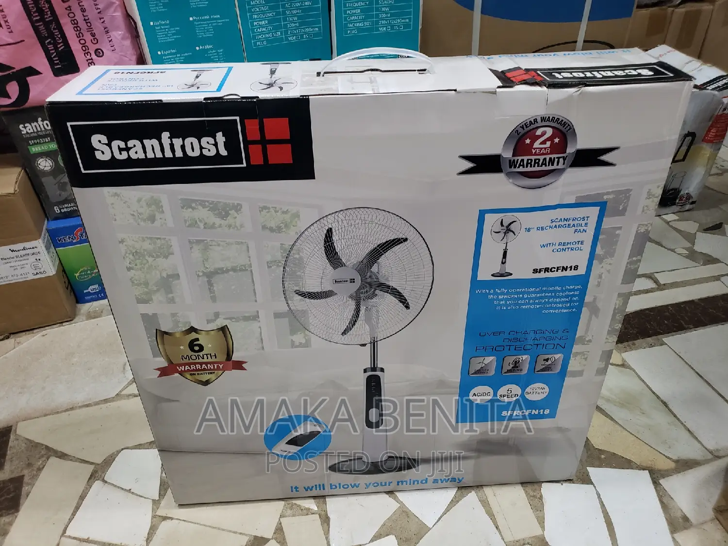 Scanfrost Rechargeable Fan