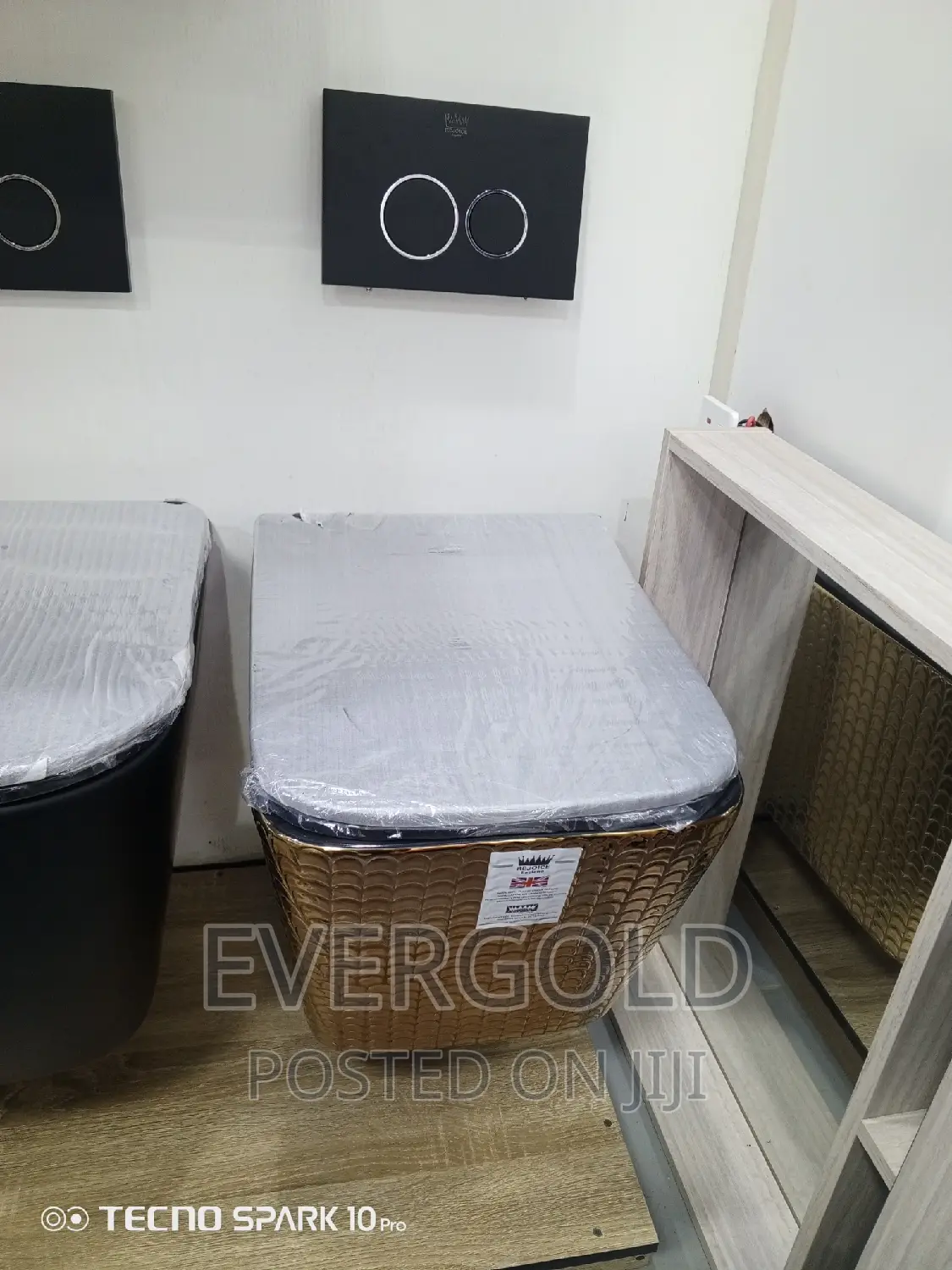Gold and Black Conceal Water Closet Available With Warranty