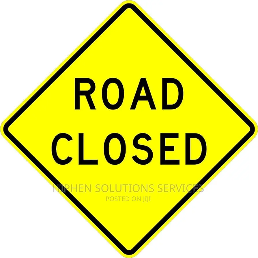 Portable Road Closed Ahead