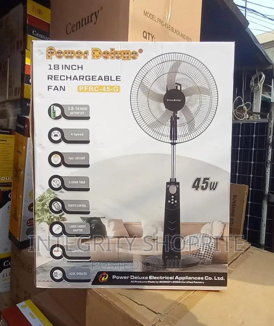 Power Deiuhe 18inchies Rechargeable Fan