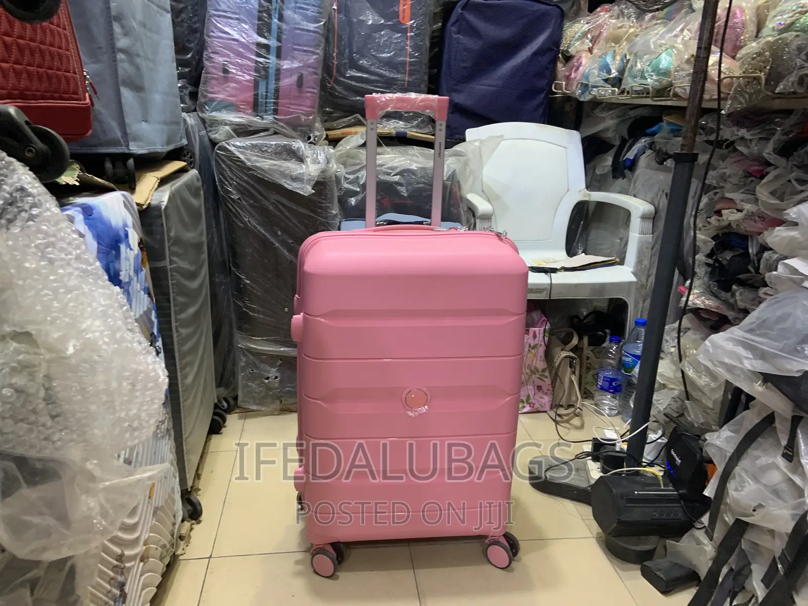 Medium Size Pink Quality Unbreakable Rubber Luggage