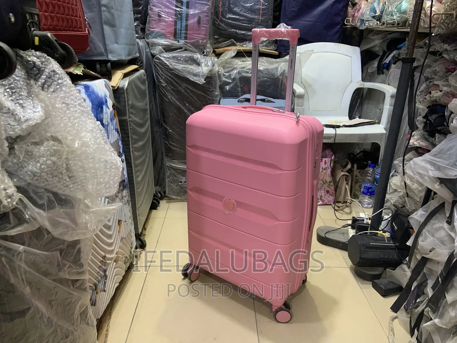 Medium Size Pink Quality Unbreakable Rubber Luggage
