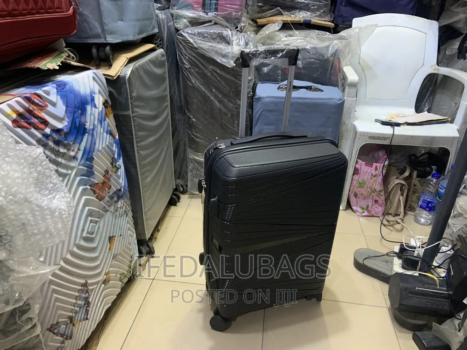 Small Size Black Unbreakable Elastic Travel Luggage