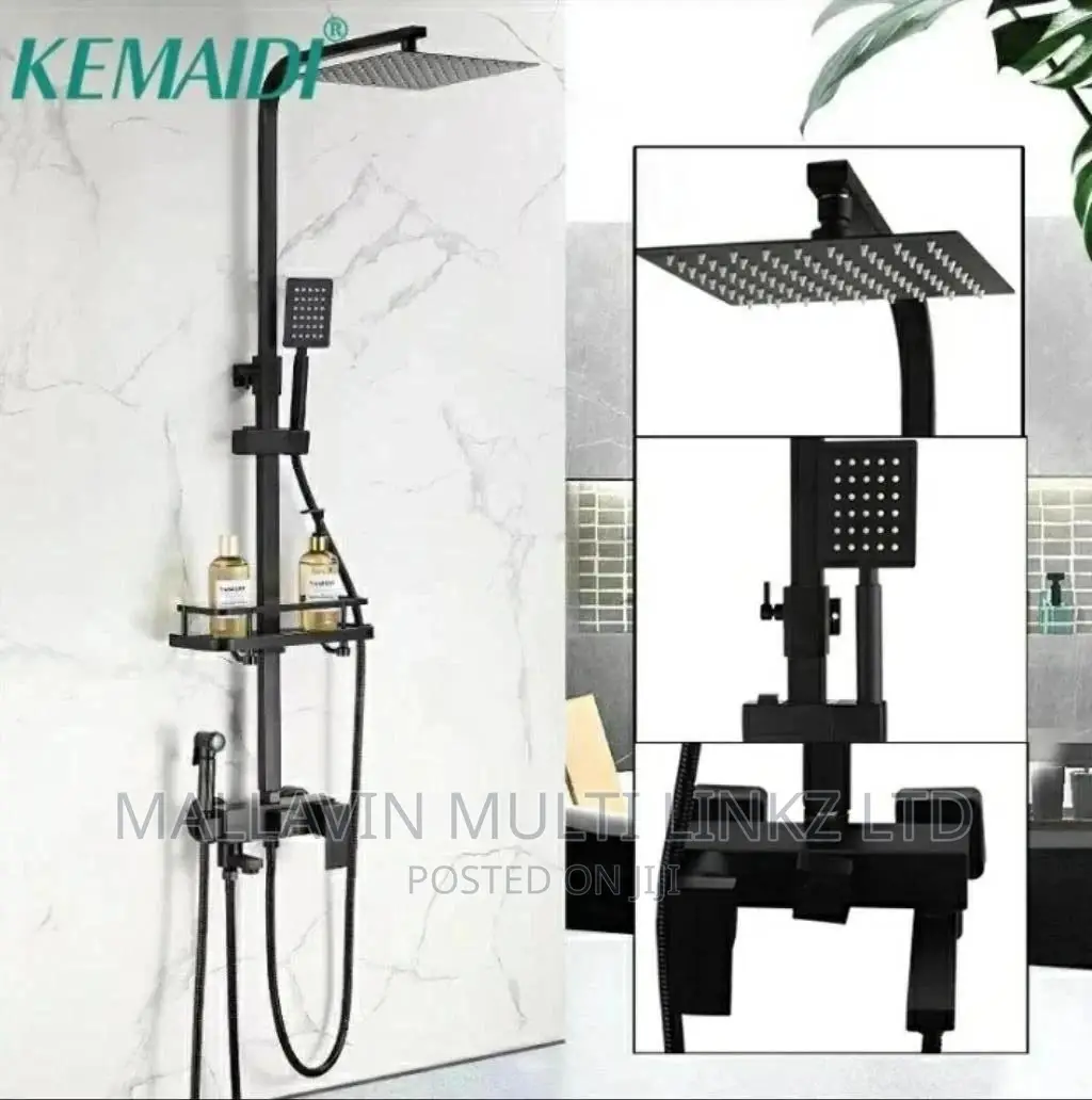Complete Black Rainfall Shower Mixers