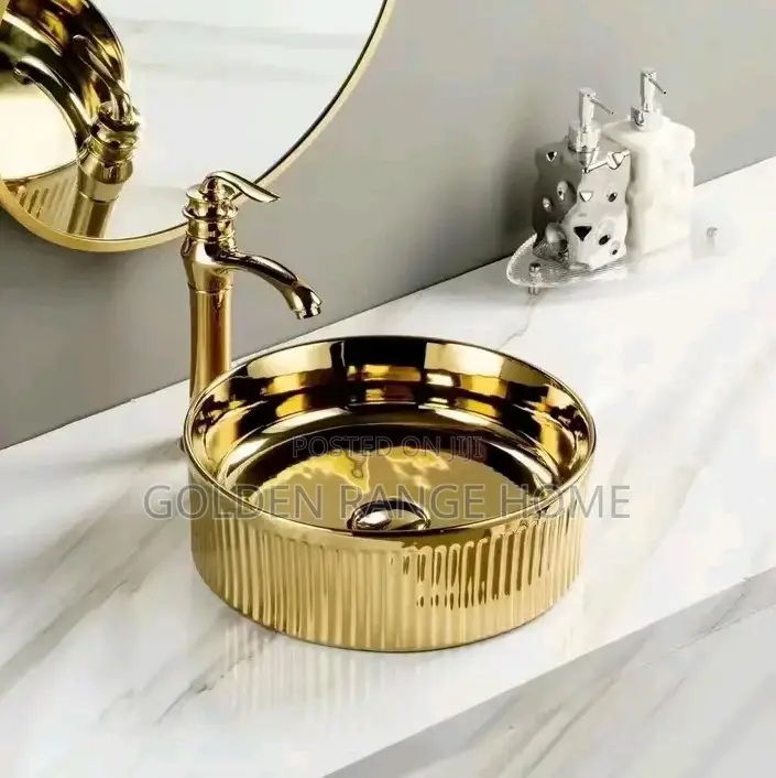 Shiny Gold Countertop Basin