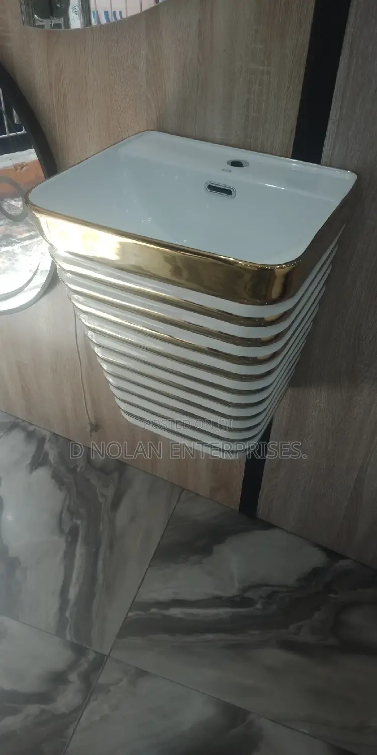 Gold and White Wash Hand Basin