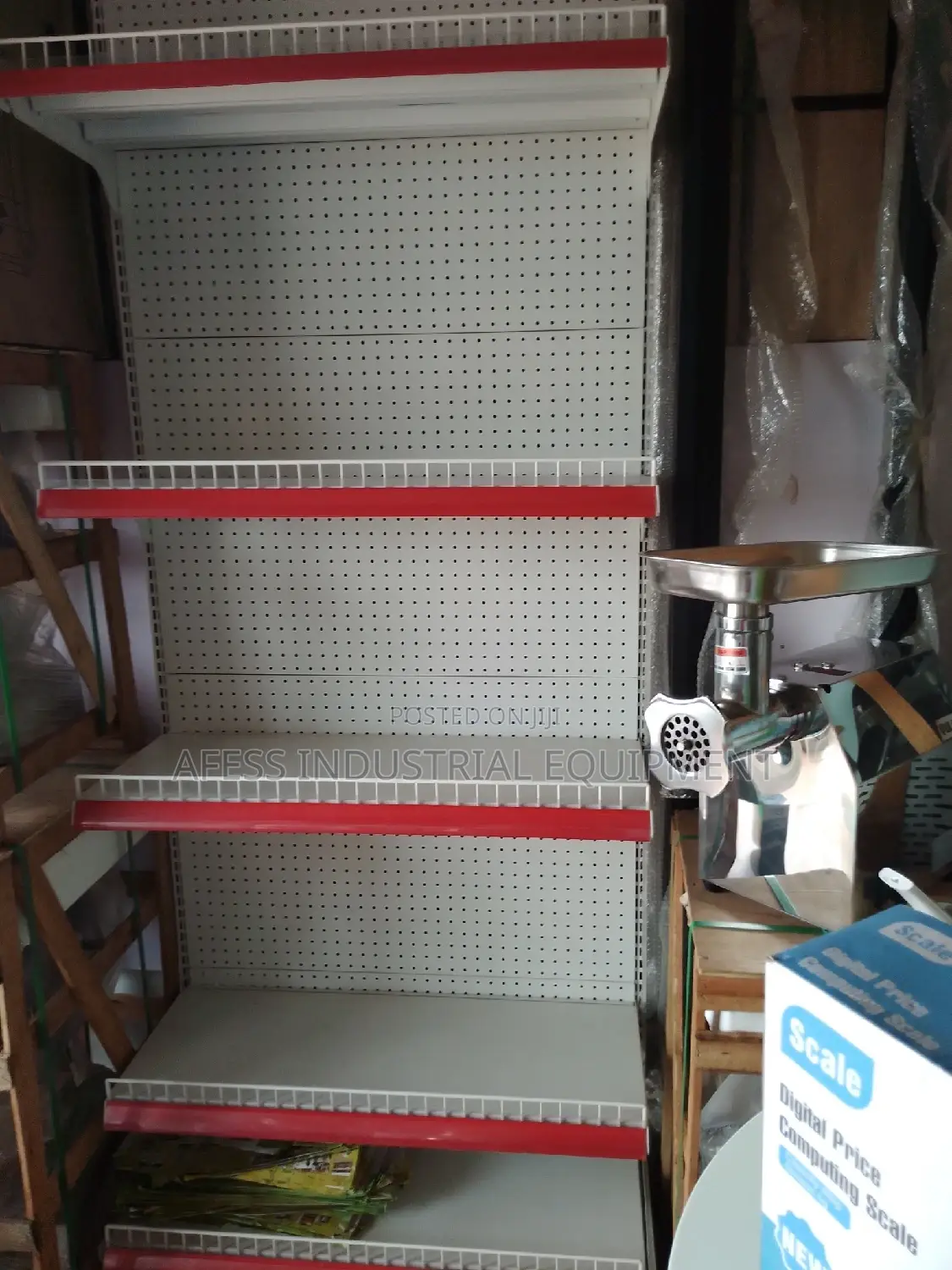 White Supermarket Shelf