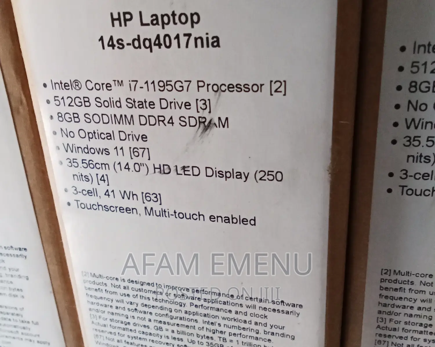 New Laptop HP 14S 8GB Intel Core I7 SSD 512GB