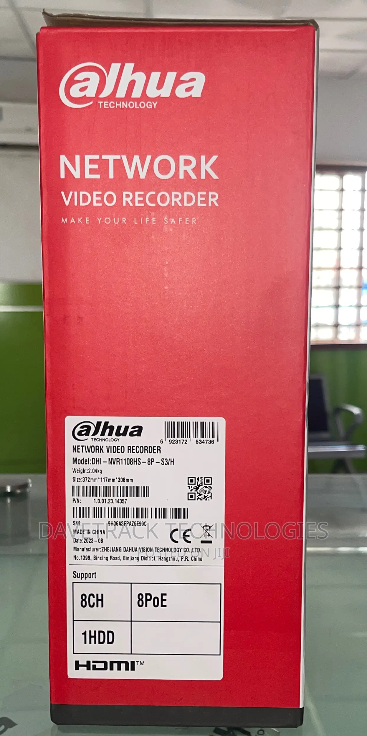 Dahua NVR 8channels With 8poe, 1sata