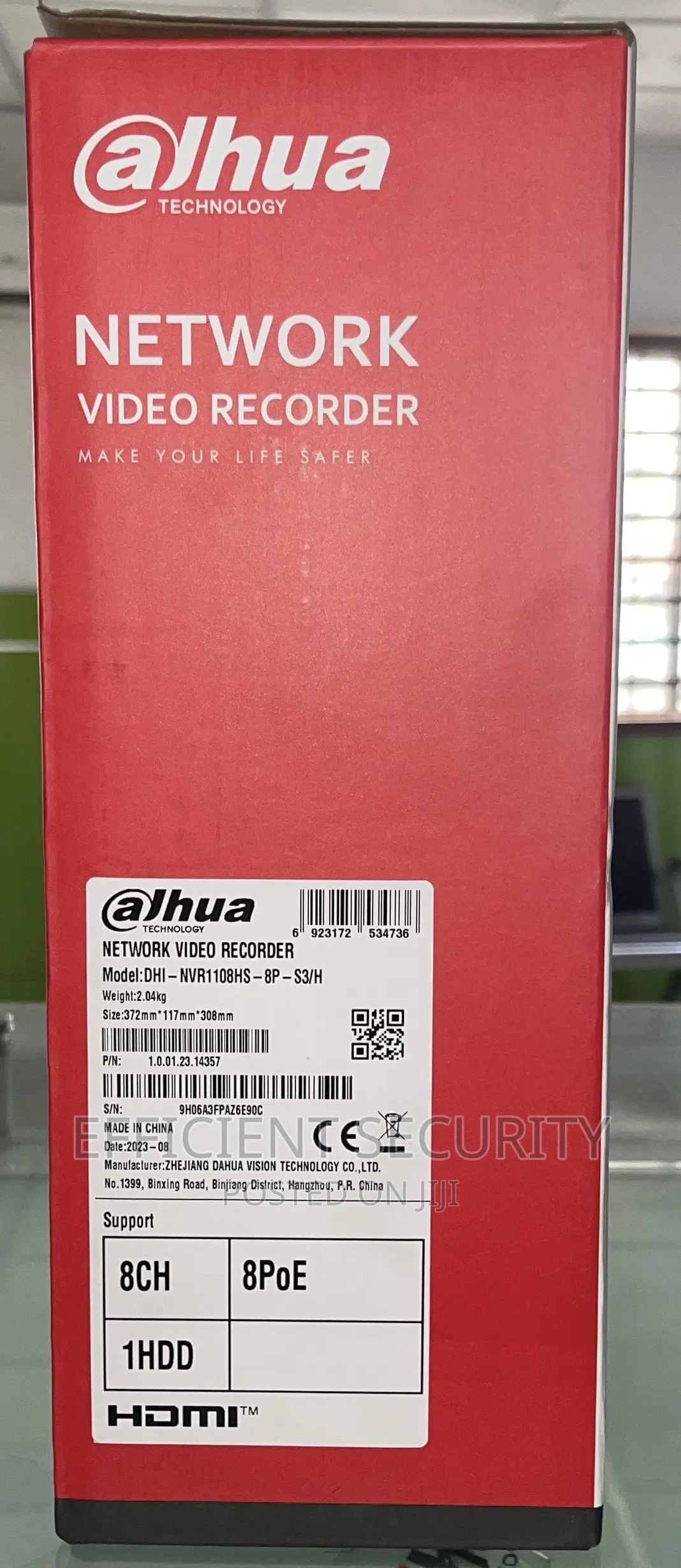 Dahua NVR 8channels With 8poe 1starter