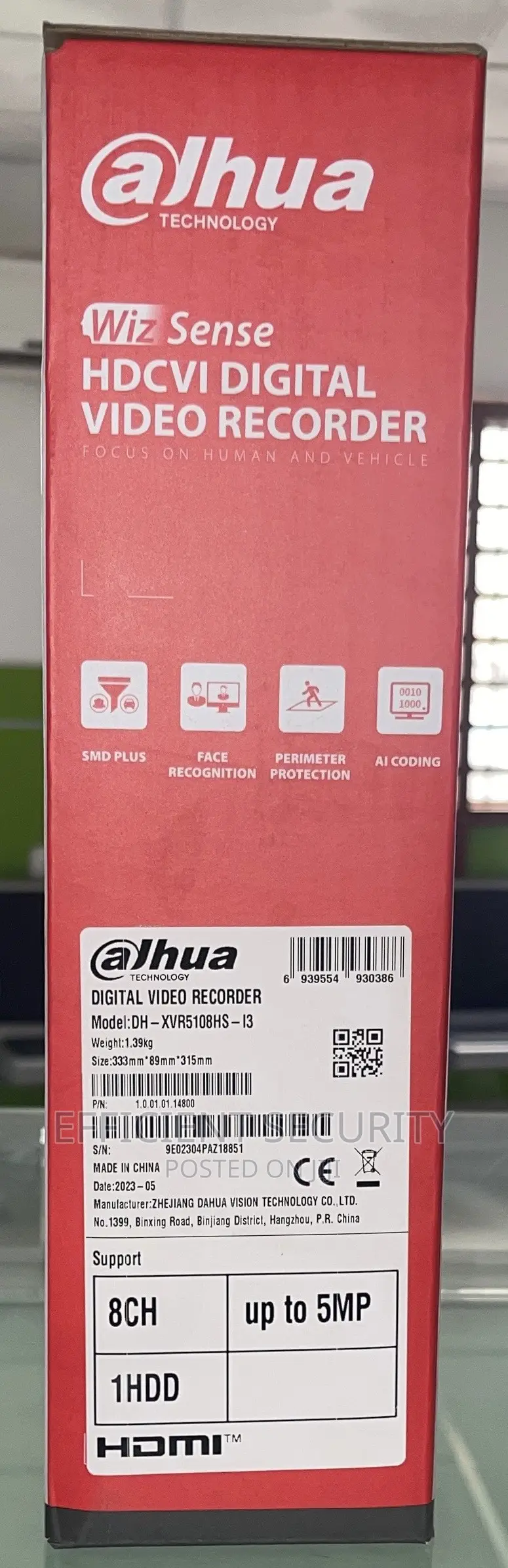 Dahua DVR 8channels Upto 5mp, 1starter