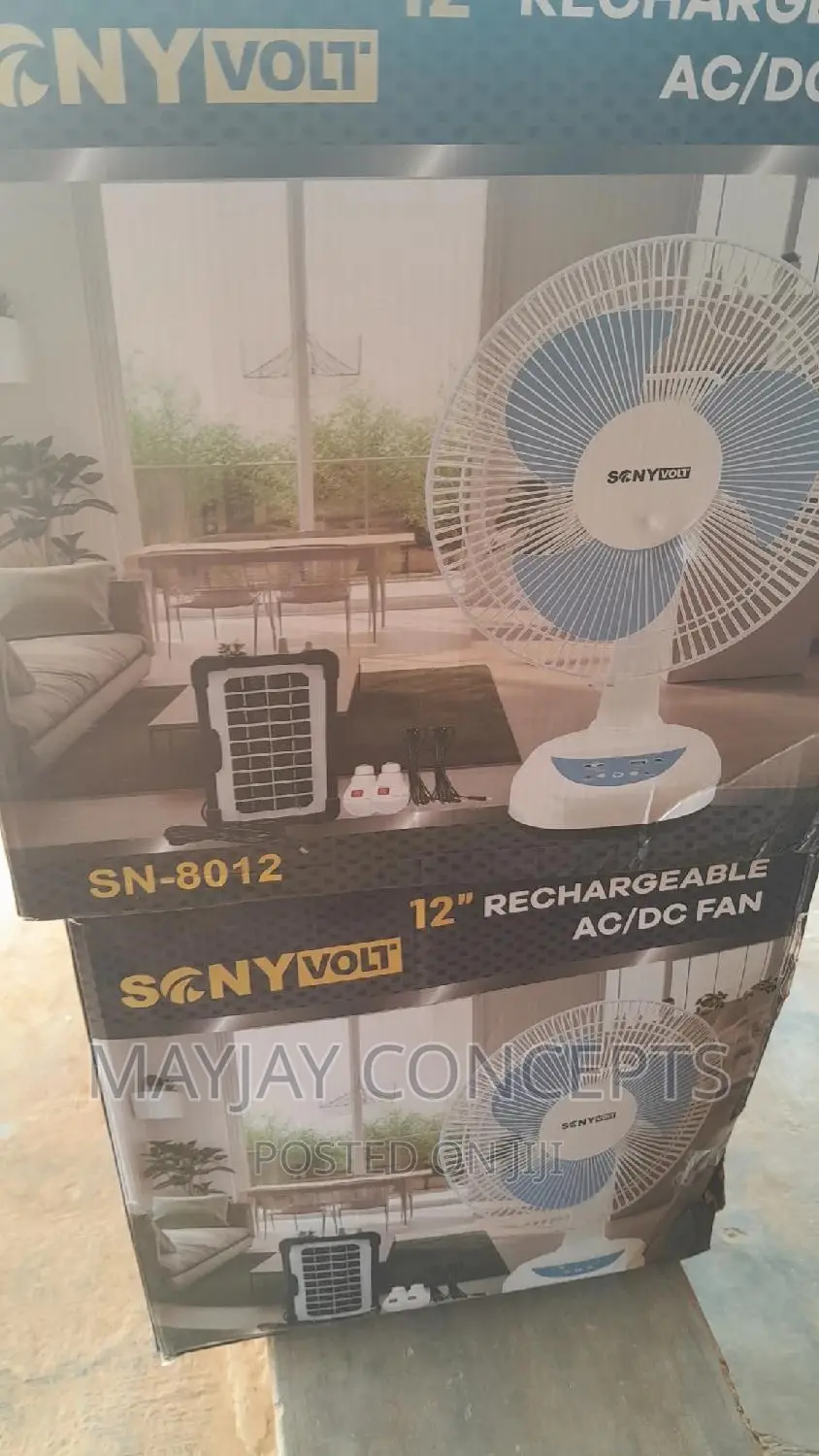 3in1 Sonyvolt Table Ac/Dc Solar Rechargeable Fan-2bulbs+USB