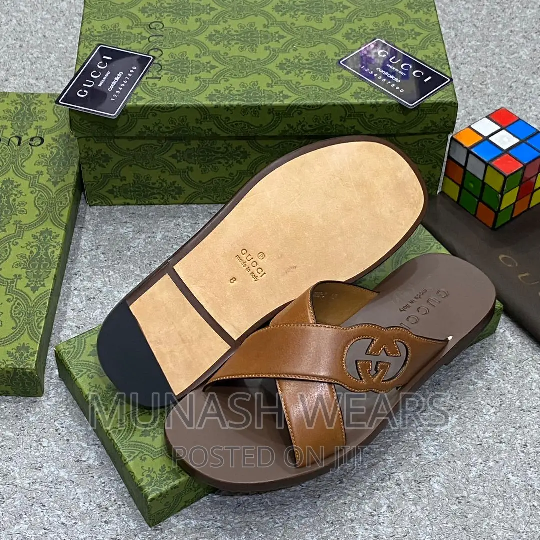 Original Gucci Leather Italian Slipers