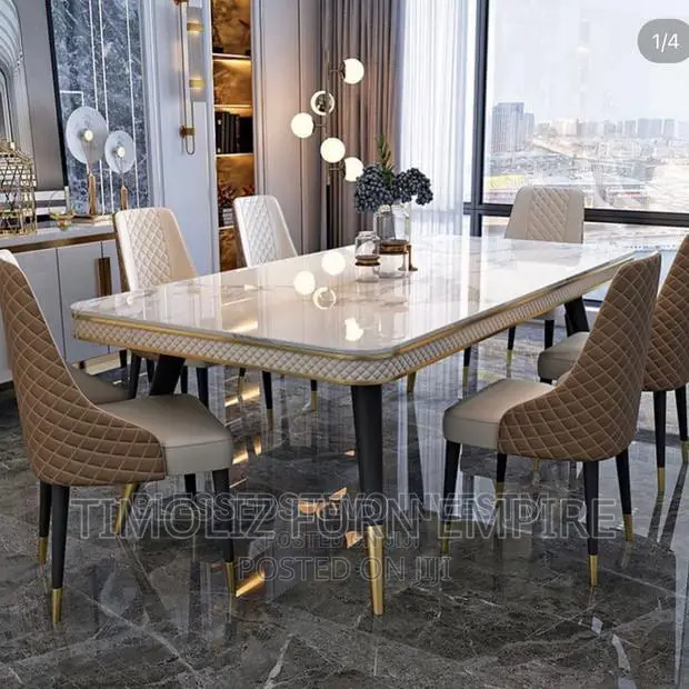 6 Seaters Luxury Marble Dining Table/Table With 6chairs
