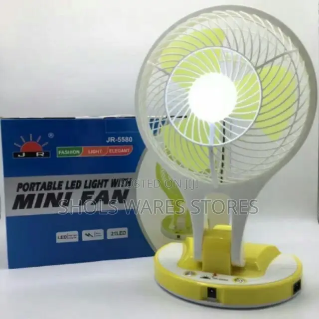 Mini Desktop Rechargeable Foldable Fan With Led Light.